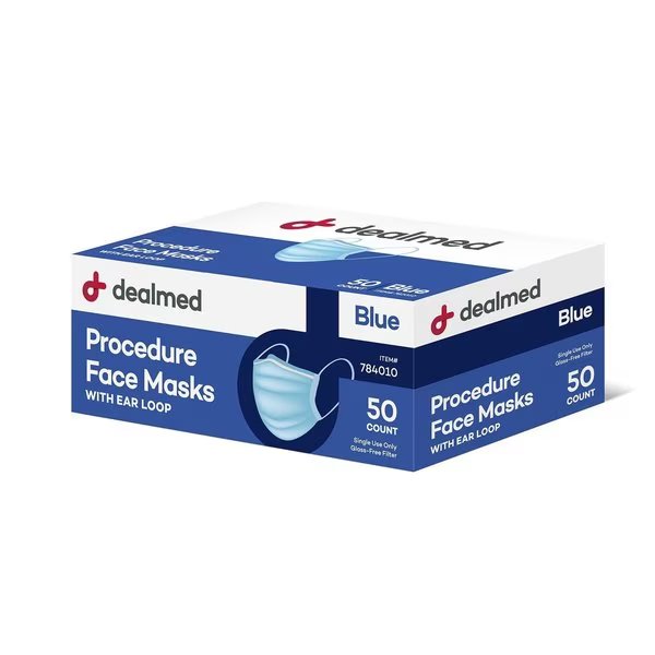 Level 1 Surgical Procedure Face Masks, 50/Bx 12/Cs, Dealmed, Mfr#: 784010